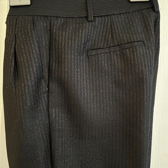 Banana Republic Black Shimmer Pinstripe Trousers – Size 2 - Picture 5 of 8